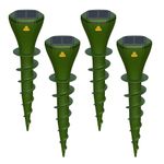 Solar Powered Mole Repellent for Lawns Screw Gopher Repellent Quiet Outdoor Vibration Deterrent Get Rid of Snake Vole Racoon Armadillo and Other Burrowing Pests (4 Pack)