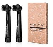 ecoELEMENT Replacement Electric Toothbrush Heads - Recyclable Toothbrush Heads Compatible with Oral B Recyclable Charcoal Brush Heads for Oral Hygiene for Adults Aged 16+(2 Pack)