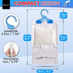 Hanging Wardrobe Dehumidifier 6-Pack – Moisture Absorber Bags