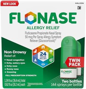 Flonase Allergy Relief Nasal Spray, 24 Hour Non Drowsy Allergy Medicine, Metered Nasal Spray - 144 Sprays (Pack of 2) - Fall and Seasonal Allergy Relief