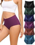 LEVAO Seamless High Waisted Underwear for Women No Show Full Coverage Briefs Stretchy Invisible Panties Pack of 6