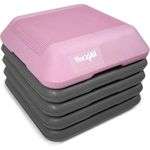 Yes4All Adjustable High Step Aerobic Platform, 16" x 16" Step Platforms for Aerobic Step Exercises (Pink/Grey)