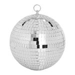 Mirror Ball, 8 inch Reflective Light Dance Disco Balls with Hanging Ring for DJ Club Party,Home Decoration, Family Gathering Live Stage(8 inch, Silver)