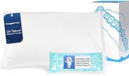 Snuggle-Pedic Gel Memory Foam Cooling Pillow Shredded Memory Foam Pillows for Side, Stomach & Back Sleepers - Keeps Shape - College Dorm Room Essentials for Girls and Guys - King