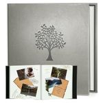 Rdylymx Large Photo Album Self Adhesive Scrapbook Album for 5x3 6x4 7x5 10x8 Pictures,40 Pages Leather Cover DIY Photo Book,Ideal Gifts for Family Travel Wedding Baby Grey