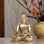 Amazon Brand - Umi Tibetan Buddhist God The Medicine Buddha Brass Statue, Height 15.8 inches
