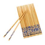 INOVERA (LABEL) 10 Pairs Natural Bamboo Reusable Chopsticks for Sushi, Noodles, Fried Rice (24 cm, Brown) (Bamboo Chopstick - Pair 10)