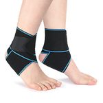 ACWOO Ankle Support Brace, 2 Pack Elastic Adjustable Ankle Brace Wrap Strap, Anti-Slip Breathable Ankle Compression Foot Strap for Sports Protect, Injury Recovery and Pain Relief, One Size Fits All