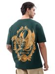 The Souled Store Official House of Dragon: Fire Made Flesh Men and Boys Short Sleeves Round Neck Green Graphic Printed Cotton Oversized T-Shirts