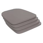 Flash Furniture Perry Set of 4 Poly Resin Wood Seat - Gray Polystyrene - Rounded Edges for Comfort - For Colorful Metal Chairs and Stools - Indoor/Outdoor