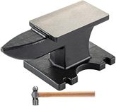 VEVOR Cast Iron Anvil, 55 Lbs(25kg) Single Horn Anvil with 8.6 x 4.1 inch Countertop and Stable Base, High Hardness Rugged Round Horn Anvil Blacksmith, for Bending, Shaping, Twisting