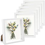 6 Pack Shadow Box Picture Frame, 8x10 Shadow Boxes Display Cases Wood Shadow Box Set for Dried Flowers, DIY Craft, Memorabilia, Medals, Photos, Wall Tabletop Display (8 x 10 Inch, White)