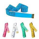 Double Sided Tape Measure, Double Sided Body Measuring Tape - Pack of 5 Premium Flexible Fabric Tape Sewing Tape, Double Scale Measurement Tape for Sewing Cloth Tailor 60 Inch/ 150 cm (Multicolor)