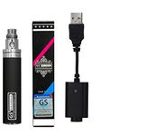 BLACK GENUINE GS eGo II 2200mAh e Cig e Shisha Hookah 3-colour LED indicator Battery & USB Charger, No Nicotine