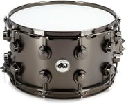 DW Collector's Series Metal Snare Drum - 8 x 14-inch - Satin Black Over Brass - Black Nickel Hardware