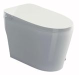 GIVMORE BATHWARE | LUXURY SMART TOILET WITH REMOTE CONTROL HEAT SEAT, LED SCREEN & NIGHT LIGHT, FOOT SENSE FLUSH, BIDET WASH & WARM DRYER WITH SOFT CLOSE LID FOR MODERN BATHROOM (H833-670x390x460mm)