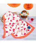 MOM'S HOME Pure Organic Cotton 6 layer Muslin Blanket for Baby | Ultra-Soft Swaddling Towel for Newborns and Toddlers |100 x100 cm | 0-3 Years (Strawberry)