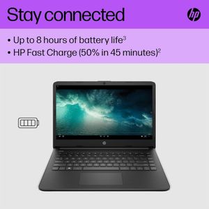 HP Stream 14" Laptop – Intel N4120, 4GB RAM, 64GB eMMC, HD Display, Jet Black