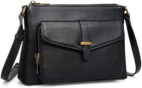 befen Genuine Leather Crossbody Bags for Women Black Leather Purse with Built in Wallet RFID Blocking Crossbody Small Purse for Travel Trendy Women's Crossbody Handbags with Adjustable Strap for Daily