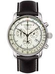 Zeppelin Uhr 100 Jahre Chronograph Alarm Leuchtblatt 8680, White, Standard Size, Strap., White, Standard Size, Classic, Vintage