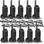 Retevis NR10 Heavy Duty Walkie Talkies with Earpiece, AI Noise Canceling 2 Way Radios, VOX,1200mAh Battery, Rugged Two Way Radio,USB Charging Base,Factory Warehouse Security Noisy Environment(10 Pack)