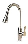 ALFI brand Brushed Nickel Traditional Gooseneck Pull Down Kitchen Faucet