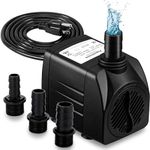 Aquatrone 550GPH Submersible Water Pump (2000L/hr,30W) - Ultra Quiet Fountain Water Pump with 7.2ft High Lift, 3 Nozzles - Compact Submersible Pump for Aquarium, Fish Tank, Pond, Hydroponics, Statuary