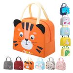 JYJLLM Insulated Kids Lunch Bag - Perfect for Boys, Girls, Toddlers and Babies - Cute and Cool Design - Ideal Lunch Box for School and Picnics Insulated Lunch Bag Kids Lunch (Orange Tiger)