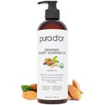 PURA D'OR Organic Sweet Almond Oil (473ml) Ecocert & USDA Certified Organic Carrier Oil, 100% Pure & Natural Hexane Free Soothing Vitamin E Oil for Skin & Face, Facial Polish, Full Body, Massages, DIY Base (Packaging may vary)