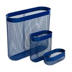 Ikea Mesh Baskets with Hooks for Pegboard, Set of 3-505.541.73, Dark Blue, Large, Medium & Small