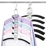 Mastom Coat Hangers 5 Layers Space Saving Metal Clothes Hanger Non-Slip Foam Padded Closet Storage Organizer for Blouse Shirt Sweater Suit (4 Pack)