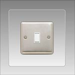 Single Light Switch Surround | Square | Acrylic Back Panel or Finger Plate | Plug, Font Colour:Clear