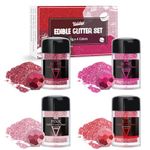 Edible Glitter - 4 Colours Luster Dust Edible Glimmer Powder for Sparkling Drinks, Foods, Wine, Cake, Beverage - Food Grade Shimmer Dust Powder for Baking, Cocktails, Cupcakes Decoration - 5g Bottles