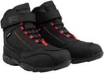 Richa Slick CE Leather Short Ankle Urban Motorbike Touring Waterproof Motorcycle Boots (Black/Red, UK Footwear Size System, Adult, Men, Numeric, Medium, 9)