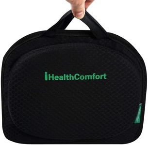 IHEALTHCOMFORT Small Travel Seat Cushion,Portable and Foldable Gel Memory Foam Cushion,Multi-Functional Supportive Firm Butt Pillow,for Long Sitting Driving Trip