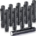 Hortsun 10 Pcs LED Pen Flashlight with Pocket Small Flashlight Bulk Mini Flashlight with Clip for Outdoor Valentines Gift for Kids Men(Black, 3.54 Inch)