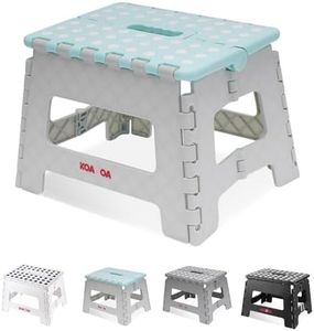 KOADOA Folding Step Stool, 9 Inch Plastic Foldable Step Stool for Kids Adults - Holds Up to 330 lbs Foot Stool with Non-Slip Surface, Carry Handle for Kitchen Bathroom Bedroom