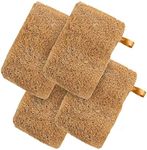 Nat Habit - Back To Natural Secrets Everyday Natural Sun Dried Bath Loofah, Body Sponge & Scrubber for Men & Women, Organic Luffa for Bath Shower Skin Exfoliation Pack of 4 Brown