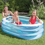 Kreative Marche® Oval Whale Fun Swimming Pool Inflatable Bath Tubs for Adults Spa Swimming Bath Tub 5 Feet Blue (with Manual Pump)