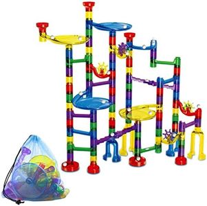 ZCOINS Marble Run Game 122 Parts+ 30 Marbles Construction Building Blocks for Kids 4+