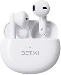 BETMI - True Wireless Earbuds - in-Ear Bluetooth5.3 Headphones - 40H Playtime, IPX5 Waterproof TWS with Dual Mic for Sport, Light-Weight Earphones for Android iOS/iPhone - White