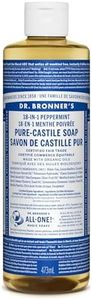 Dr Bronner's 18-in-1 Peppermint Pure-Castile Liquid Soap, Made with Organic Oils, Used for Face, Body, Hair, Laundry, Pets and Dishes, Certified Fair Trade & Vegan Friendly, 473ml Recycled Bottle