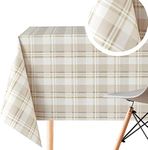 Cream Tartan Pattern Vinyl Table Cl