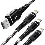 6ft iPhone Charger Cord, 3 Pack 6ft Fast Lightning Cable Nylon Braided Compatible with Apple iPhone 13 12 11 Pro XS MAX XR X 8 7 6S 5S 5C 5 Plus SE iPad