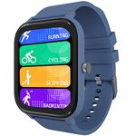 Zebronics ZEB-FIT8220CH Smart Watch with 4.3cm Large Square Touch Display, IP68 Waterproof, Heart Rate, BP, SpO2 Monitor,12 Sports Mode, Caller ID, All Notifications and Custom Watch face (Blue)