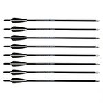 SHARROW Crossbow Bolts 20" Carbon Arrows with 125 Grain Replacement Broadhead 18" 22" Crossbow Arrows for Archery Hunting (Black, 20")