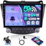 5G WiFi 8 Core Car Stereo Radio 48EQ for Honda Accord 7th 2003-2007 10" IPS Touch Screen Head Unit with Wireless Carplay Android Auto Bluetooth DSP MirrorLink SWC Backup Camera(10.1" 4G+64G)