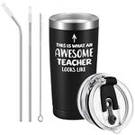 Livole Christmas Gifts for Teacher Men, Best Teachers Mug, Thank You Teacher Gifts Male, This is What an Awesome Teacher Looks Like, 20OZ Leakproof Thermal Travel Mug, 600ml Insulated Wine Tumbler