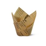 SimpleGood Tulip Baking Cups Cupcake Liners Muffin Liners Greaseproof Paper (100, Unbleached Newspaper)