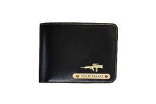 Men Charm Vegan Leather Wallet Gift Your Husband Brother Father Boyfriend on Festive Occassion Laser GURU (Black)